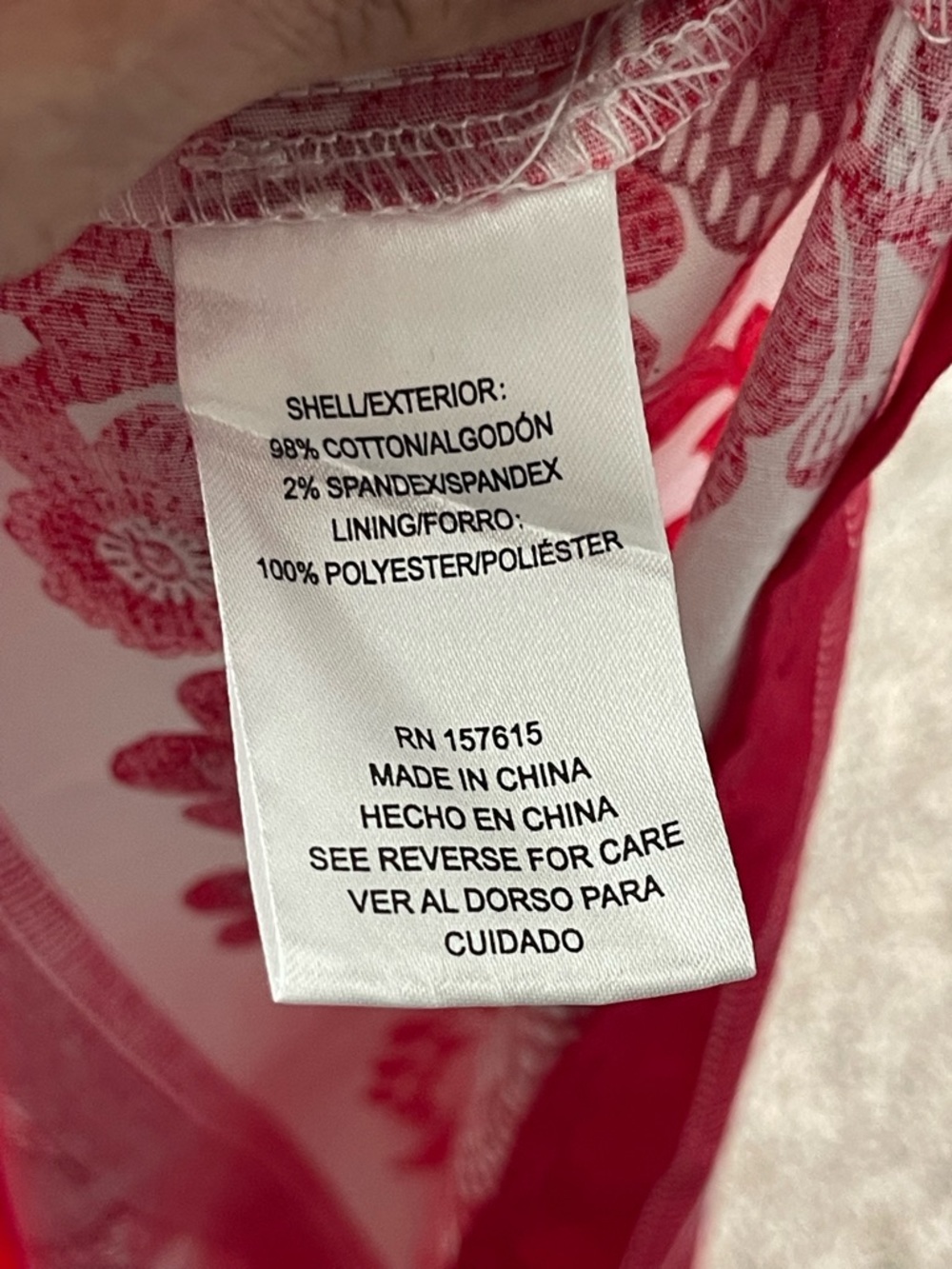 JOIE | Red & White Floral Smocked Flare Dress Sz 10 - Picture 13 of 13